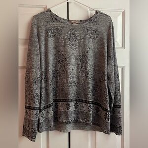 White Stag Black and Gray Patterned Top